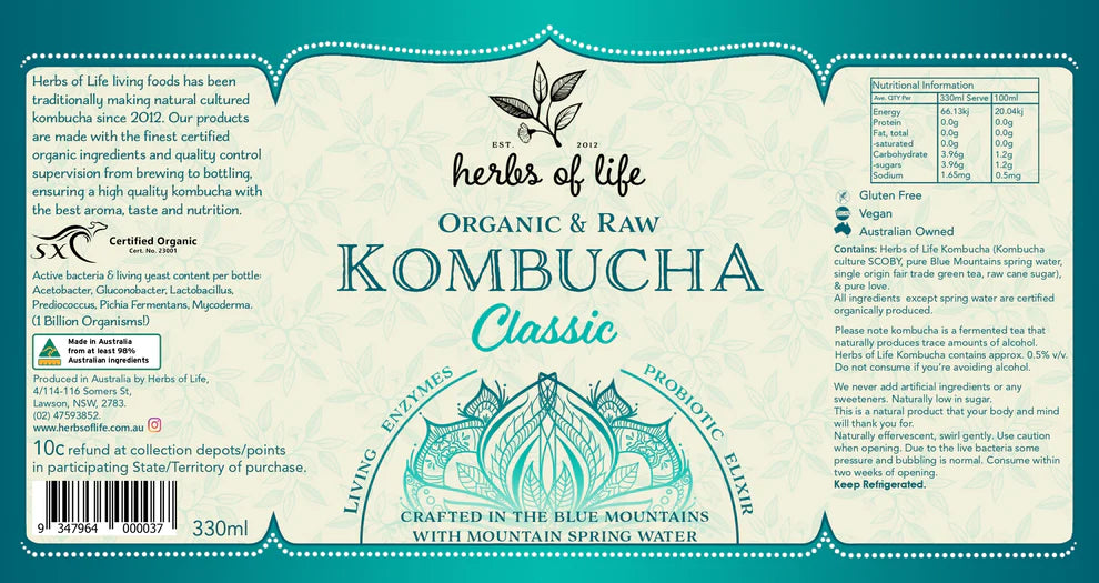 Organic & Raw Kombucha - Classic