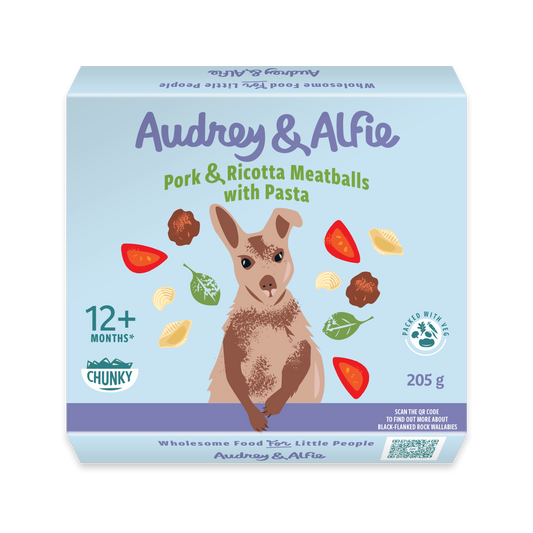 Pork & Ricotta Meatballs with Pasta by Audrey & Alfie