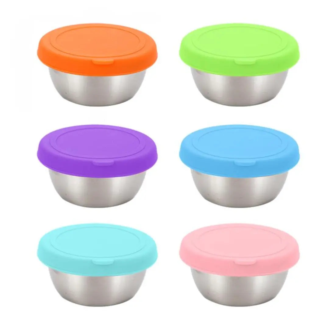 Stainless Steel Sauce & Condiment Containers - 6 Pack