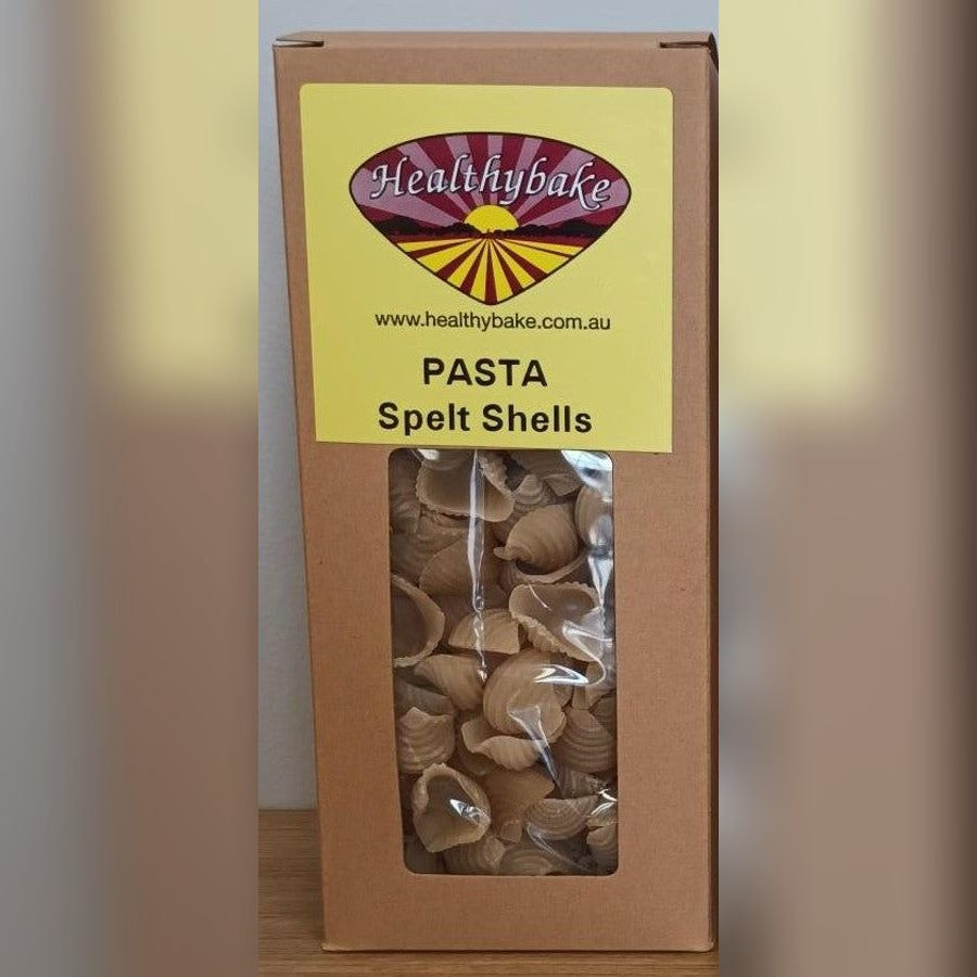 Healthybake Spelt Shells pasta box