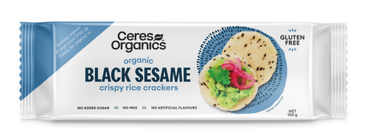 Organic Rice Crackers, Black Sesame 100g by Ceres Organics