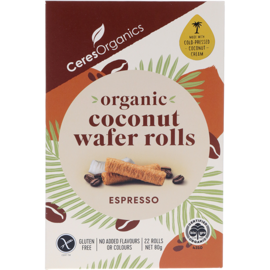 Coconut Wafer Rolls Espresso by Ceres Organics