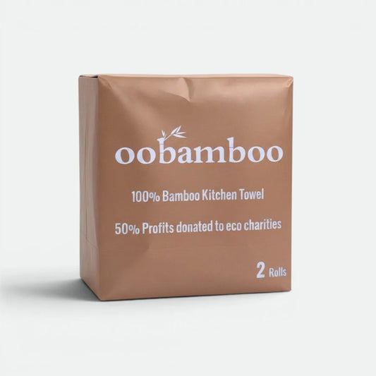 Bamboo Unbleached Kitchen Towels | 2 Rolls | Family size