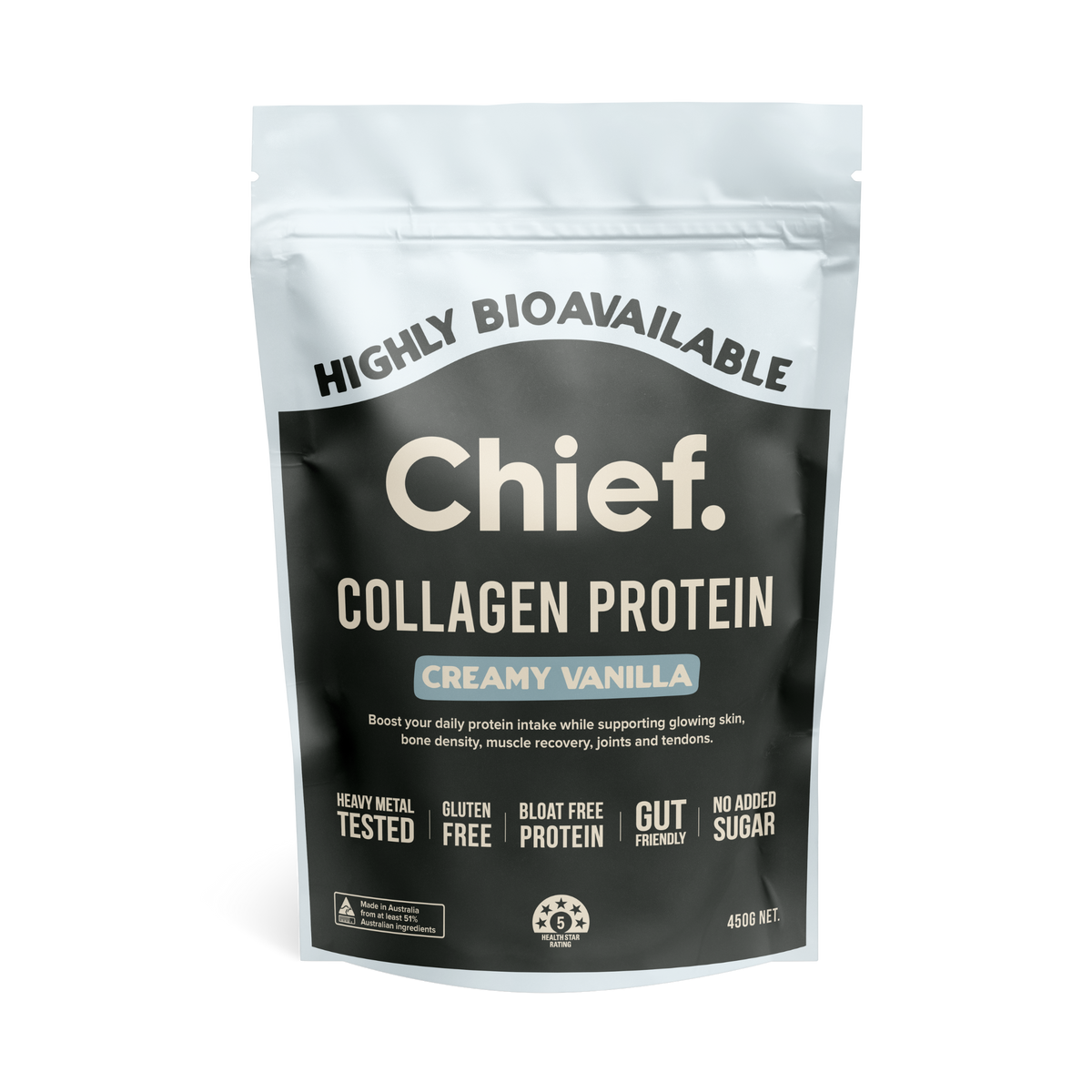 Grass-fed Collagen Protein Powder - Creamy Vanilla: Pouch (30 serves)