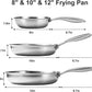 3-Piece Five-Ply Stainless Steel Frying Pan Set
