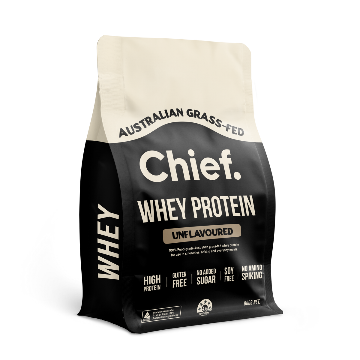 Grass-fed Whey Protein Powder - Unflavoured: Pouch (30 serves)