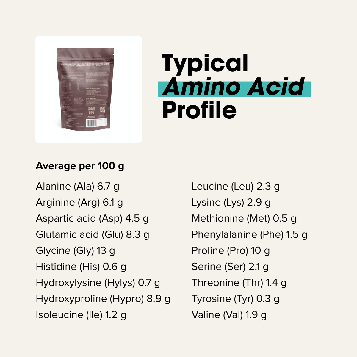 Grass-fed Collagen Protein Powder - Dark Chocolate: Pouch (30 serves)
