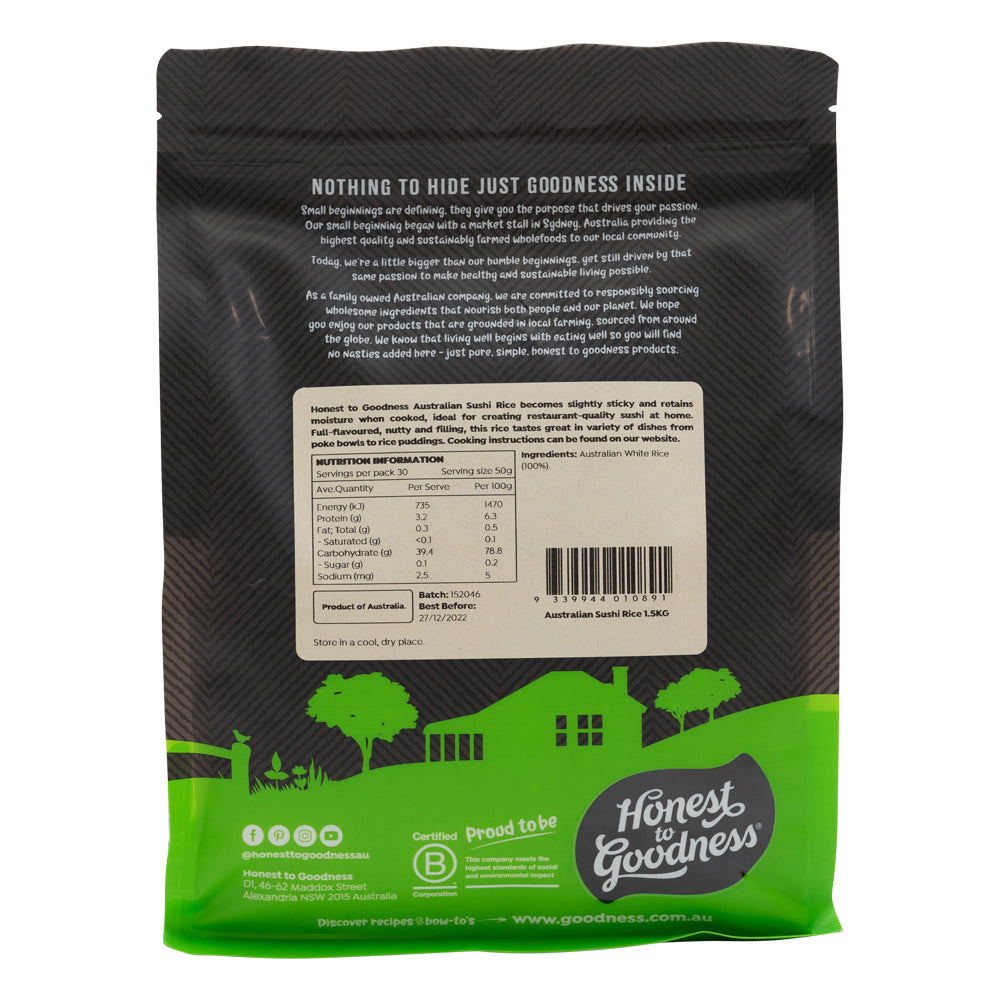 Australian Sushi Rice 1.5kg by Honest to Goodness - view 2
