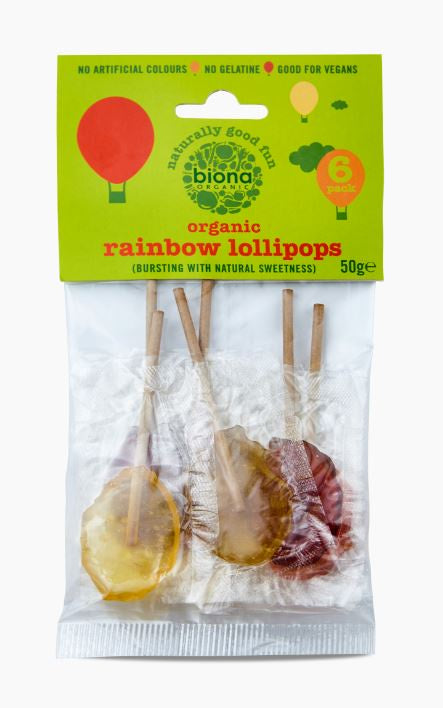 Organic Rainbow Lollipops 6 Pack by Biona