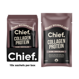 Grass-fed Collagen Protein Powder - Dark Chocolate: Sachets (10 serves) by Chief Nutrition