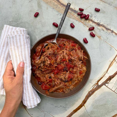 BBQ Pulled Pork with Black Beans (Serves 2)