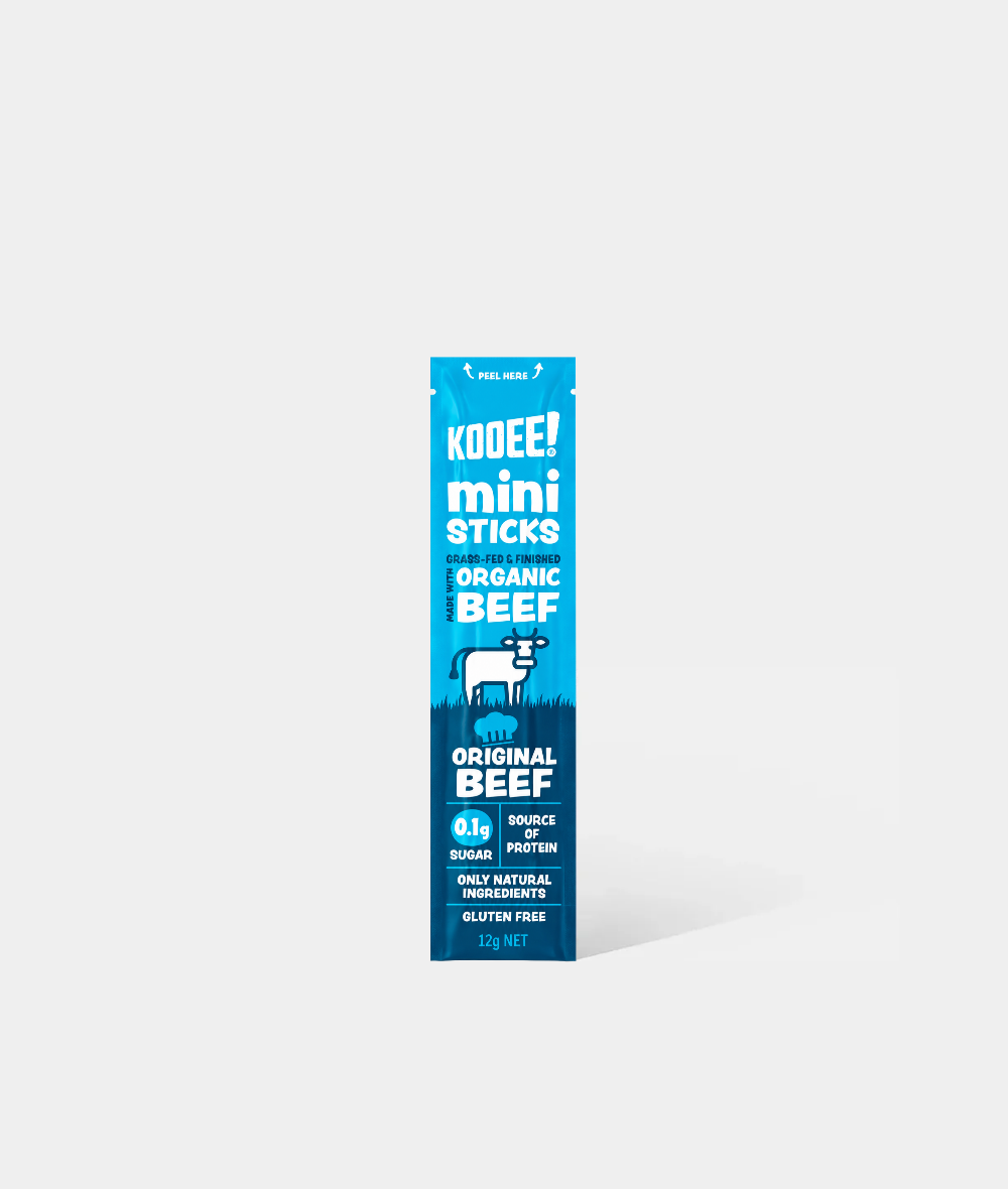 Mini Organic Beef Sticks Original 5 Pack 60g by Kooee