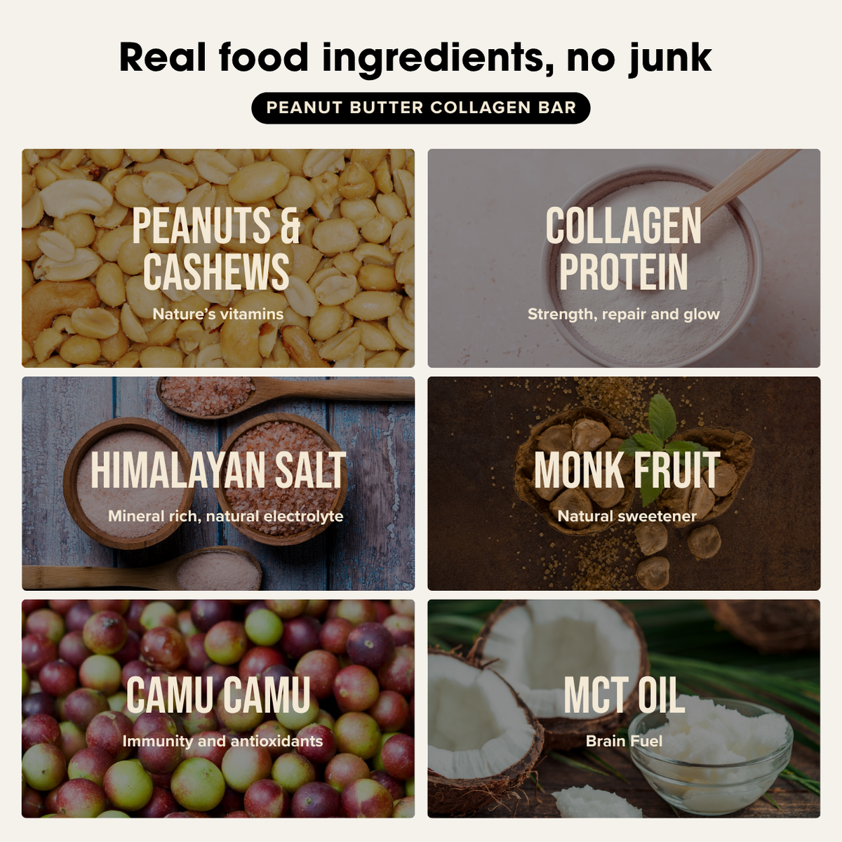 Collagen Protein Bar Peanut Butter ingredients