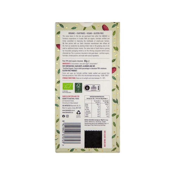 Organic Dark Chocolate 70% Organic Dark