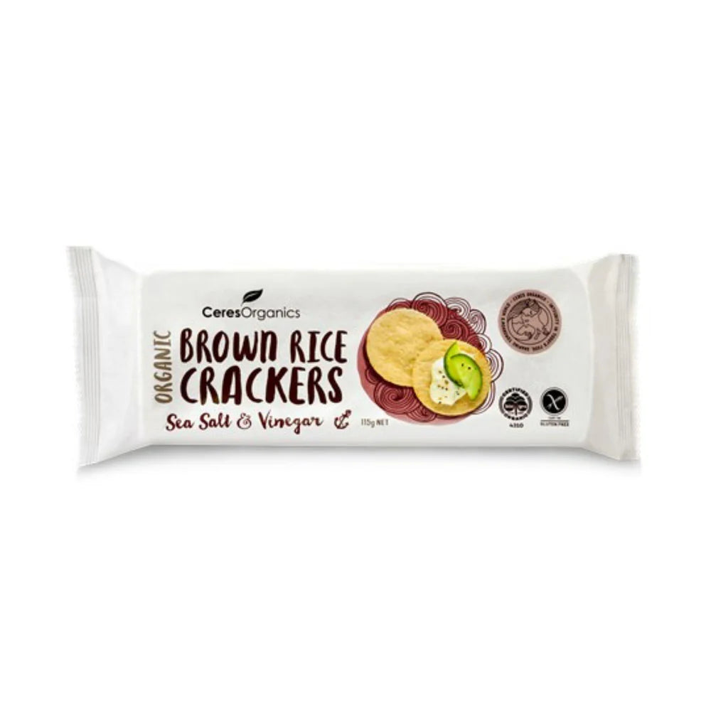 Organic Brown Rice Crackers, Sea Salt & Vinegar
