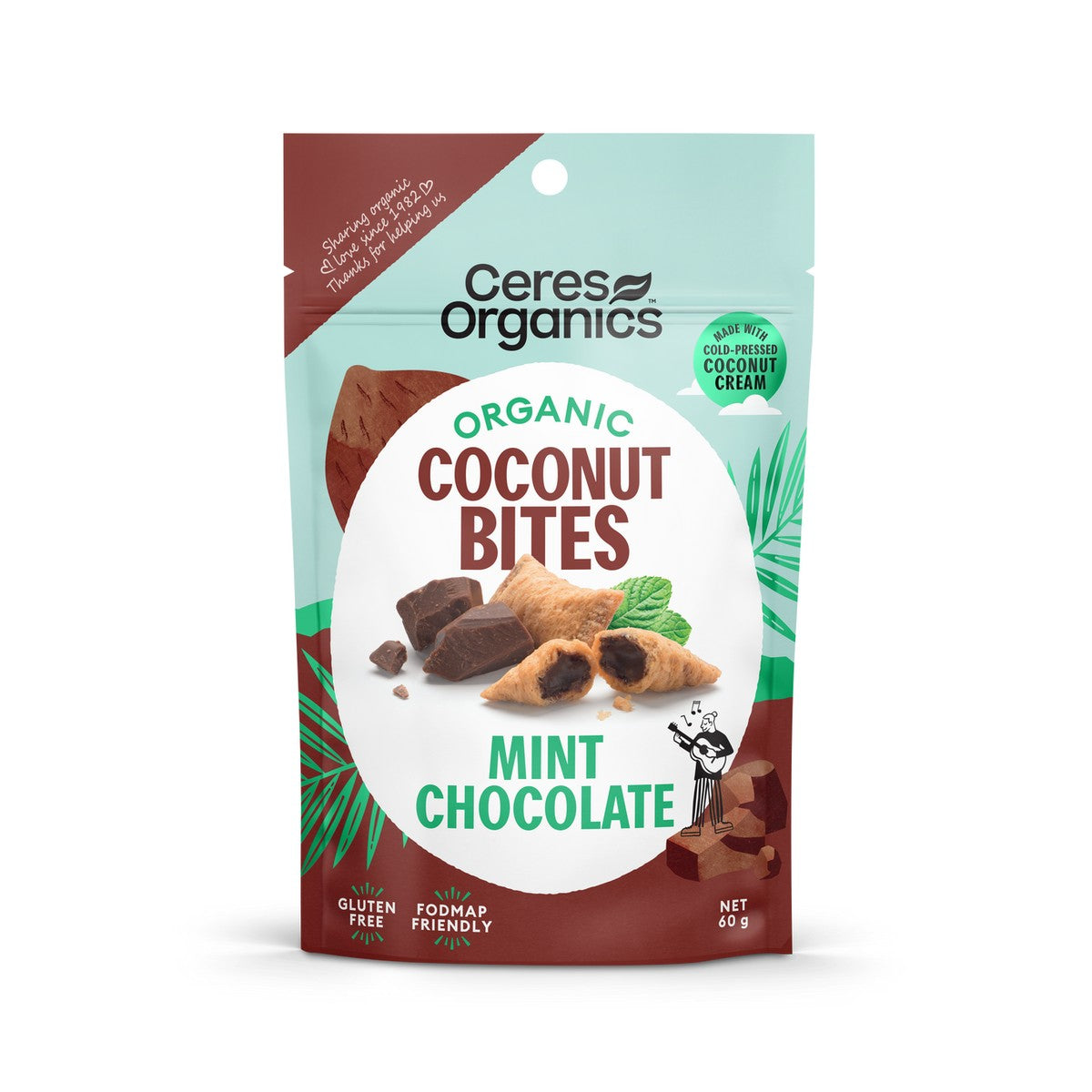 Ceres Organics Coconut Bites Mint Chocolate 60g pack