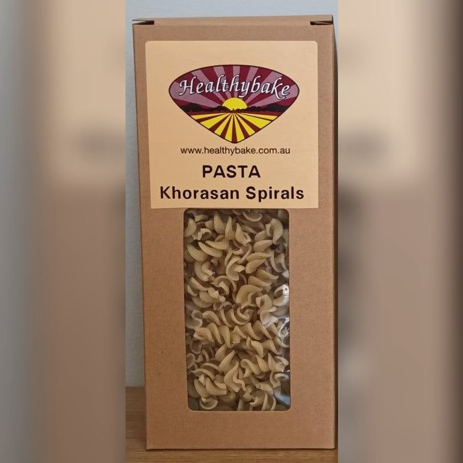 Healthybake Khorasan Spirals pasta box