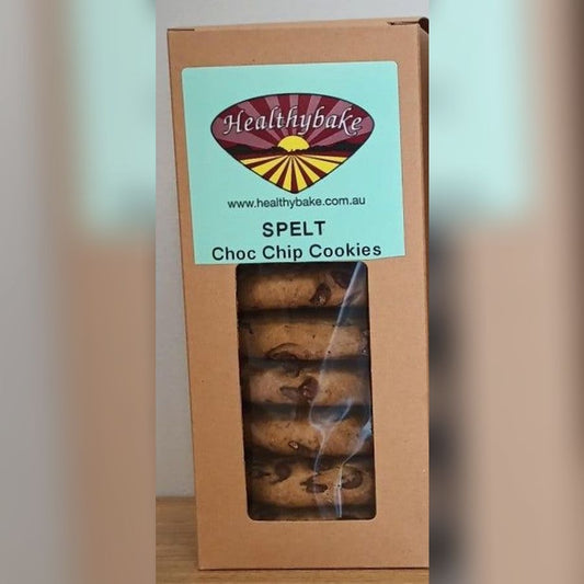 Healthybake Spelt Choc Chip Cookies box