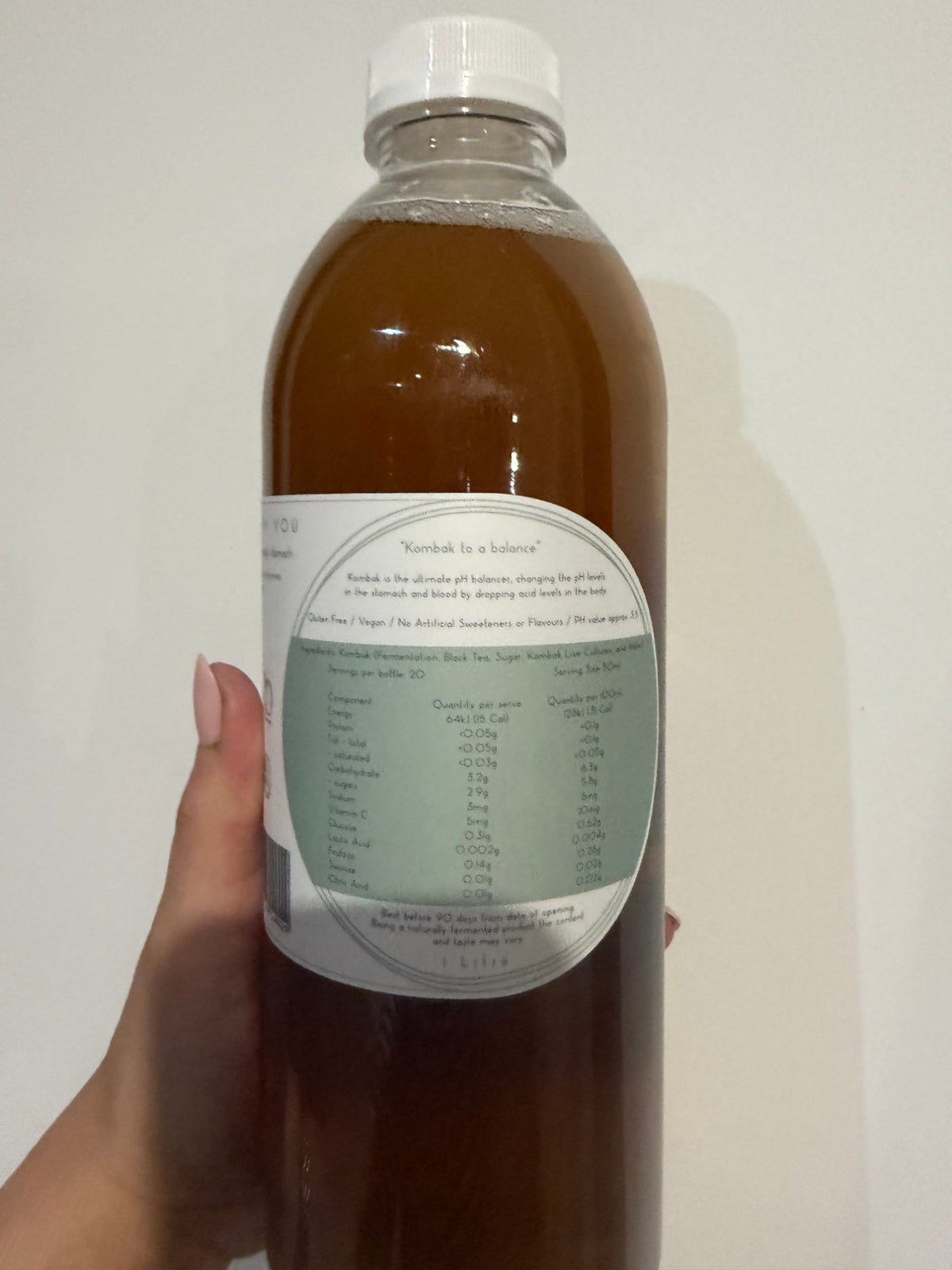 Kombak Fermented Probiotic Drink 1L by Kombak - ingredients and nutrition panel