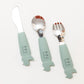 Soft Grip Toddler Cutlery Set - Spoon + Fork + Knife | Euca Green