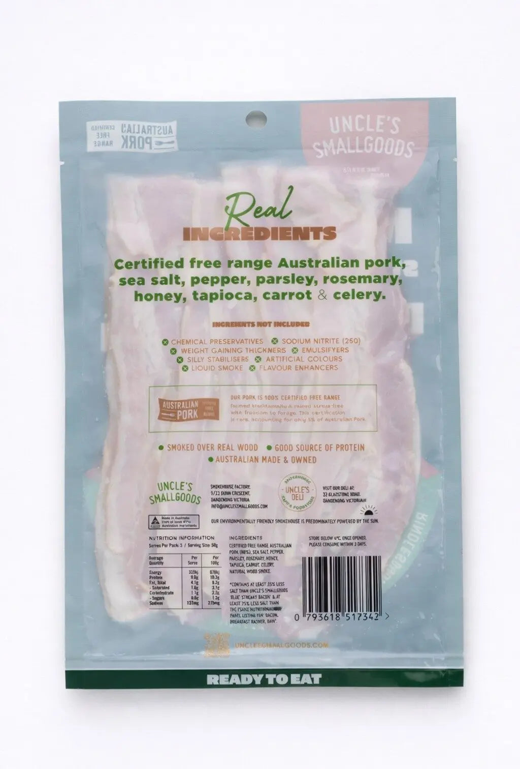 Natural Streaky Bacon Sliced (Nitrate Free) 150g