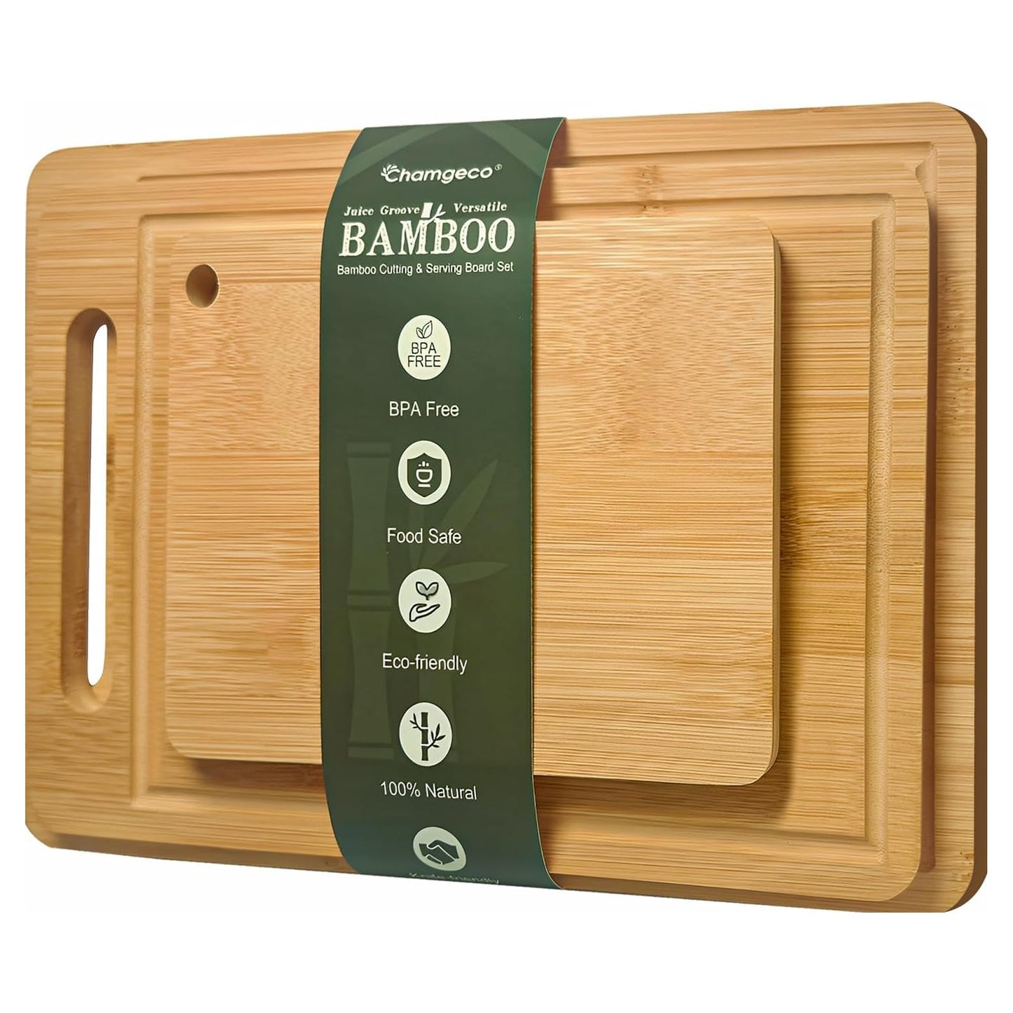 3-Piece Reversible Bamboo Cutting Board Set