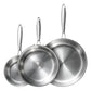 3-Piece Five-Ply Stainless Steel Frying Pan Set