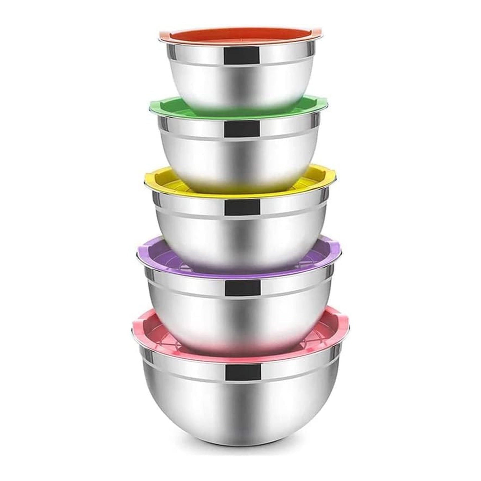 Stainless Steel Mixing Bowls with Lids – Set of 5