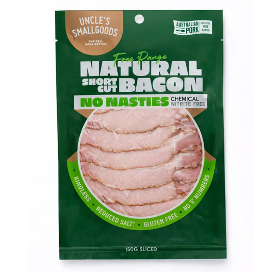 Natural Short Cut Bacon (Nitrate Free) Sliced 150g