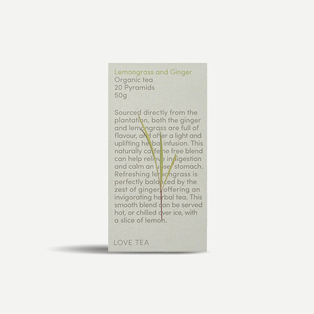 Lemongrass and Ginger Pyramid (Plastic Free) Tea Bags