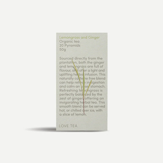 Lemongrass and Ginger Pyramid (Plastic Free) Tea Bags